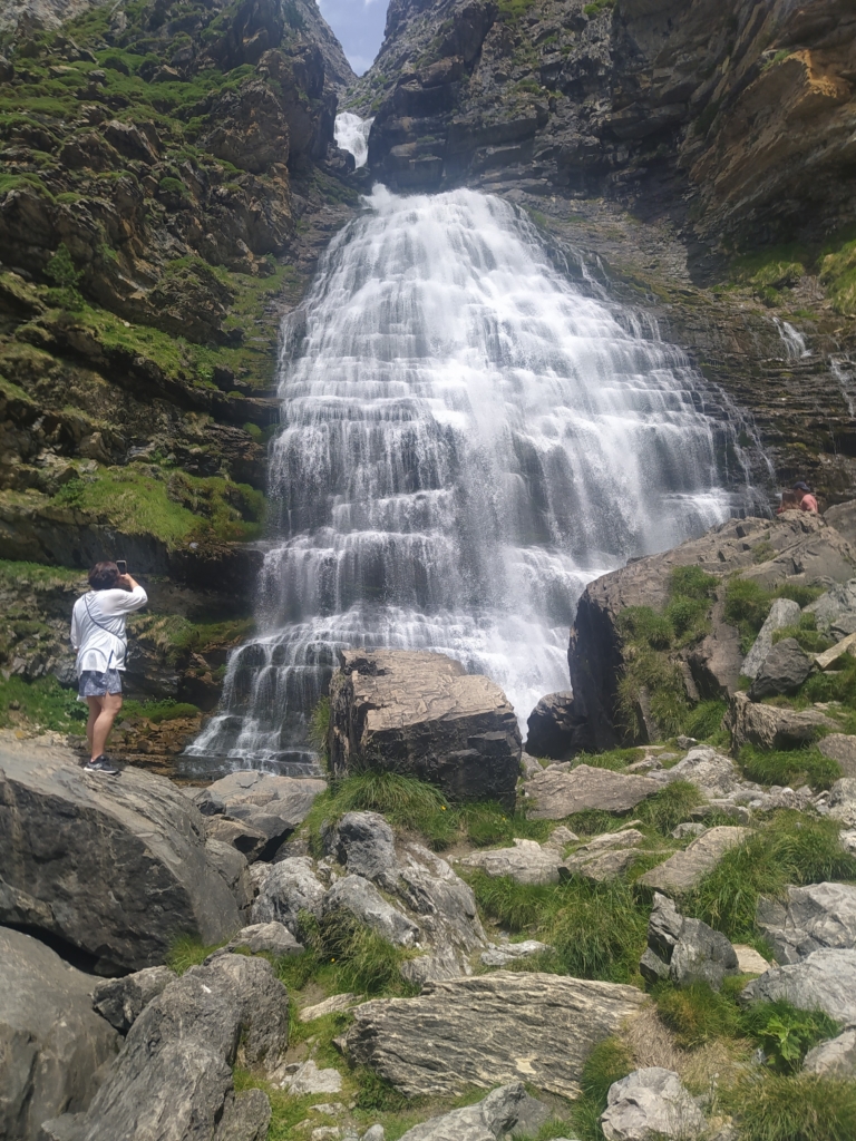 Beautiful waterfall scene - “Cola de Caballo” Horsetail Waterfalls in Ordesa