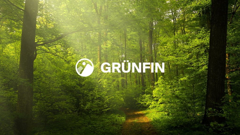 Grufin logo over a forest backdrop
